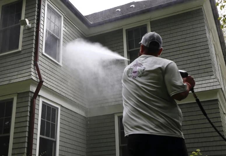 Commercial pressure washing service by Lakewood Power Washing at Lakewood business