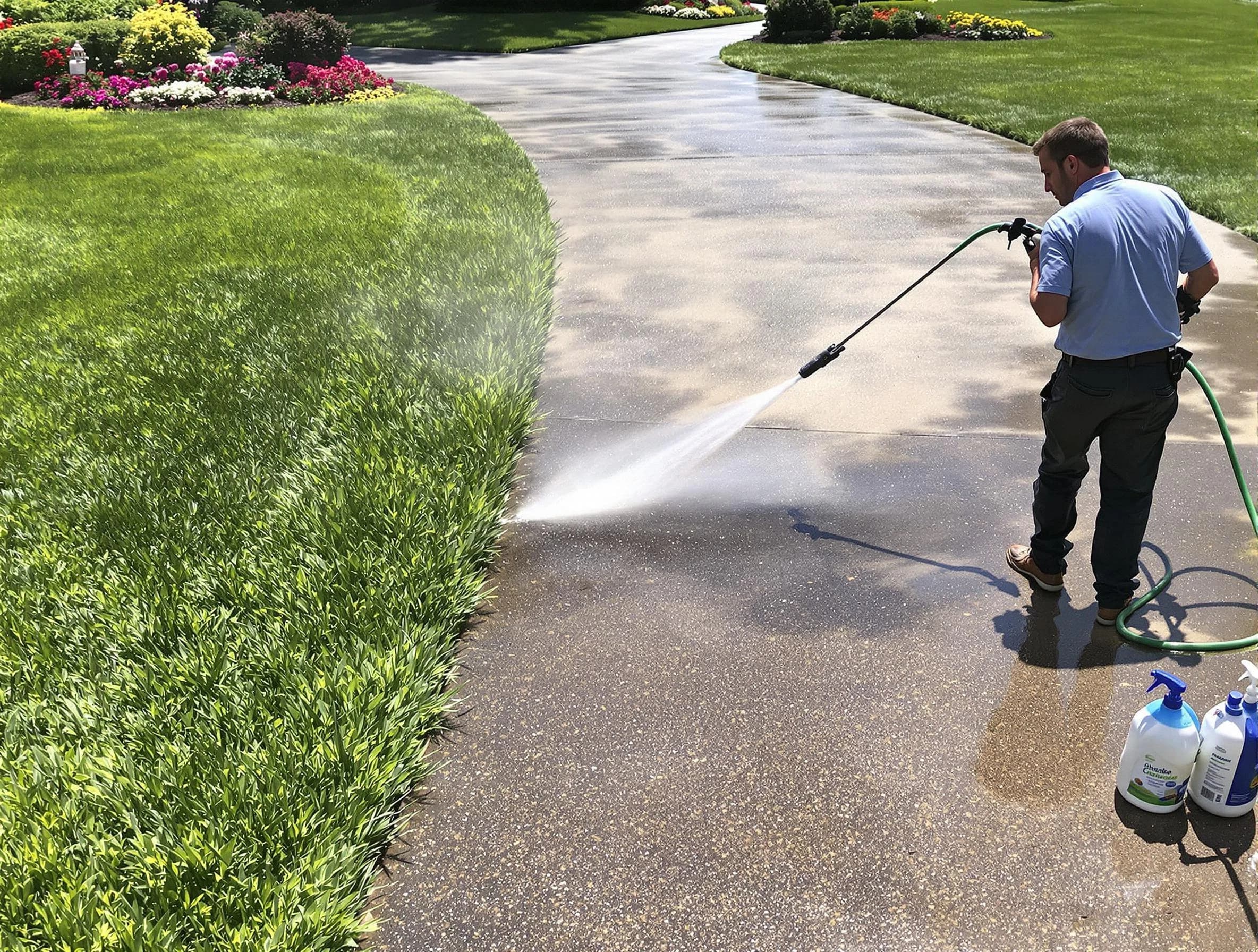 Before and after pressure washing by Lakewood Power Washing in Lakewood