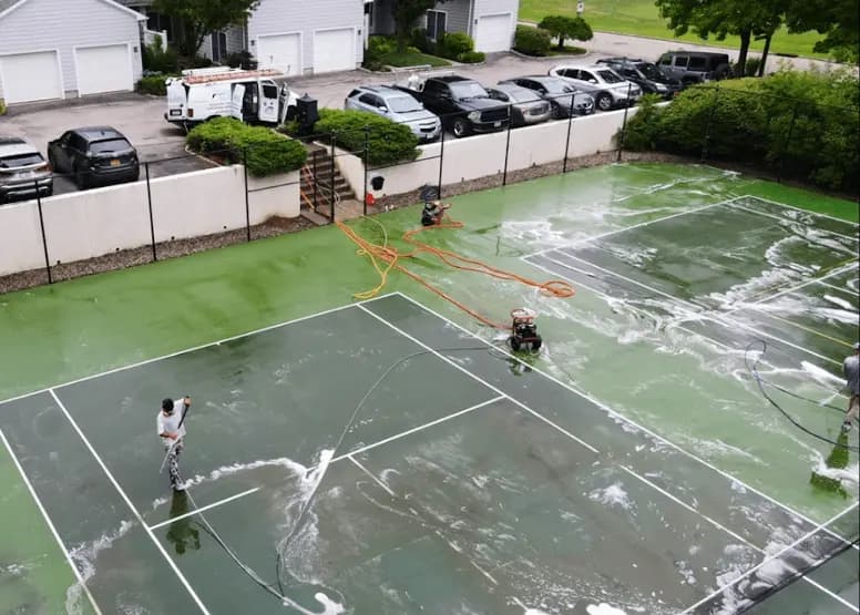 Lakewood Power Washing professional cleaning outdoor surfaces at Lakewood property